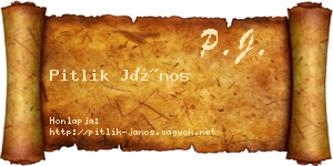 Pitlik János névjegykártya