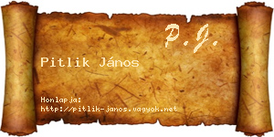 Pitlik János névjegykártya