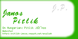 janos pitlik business card